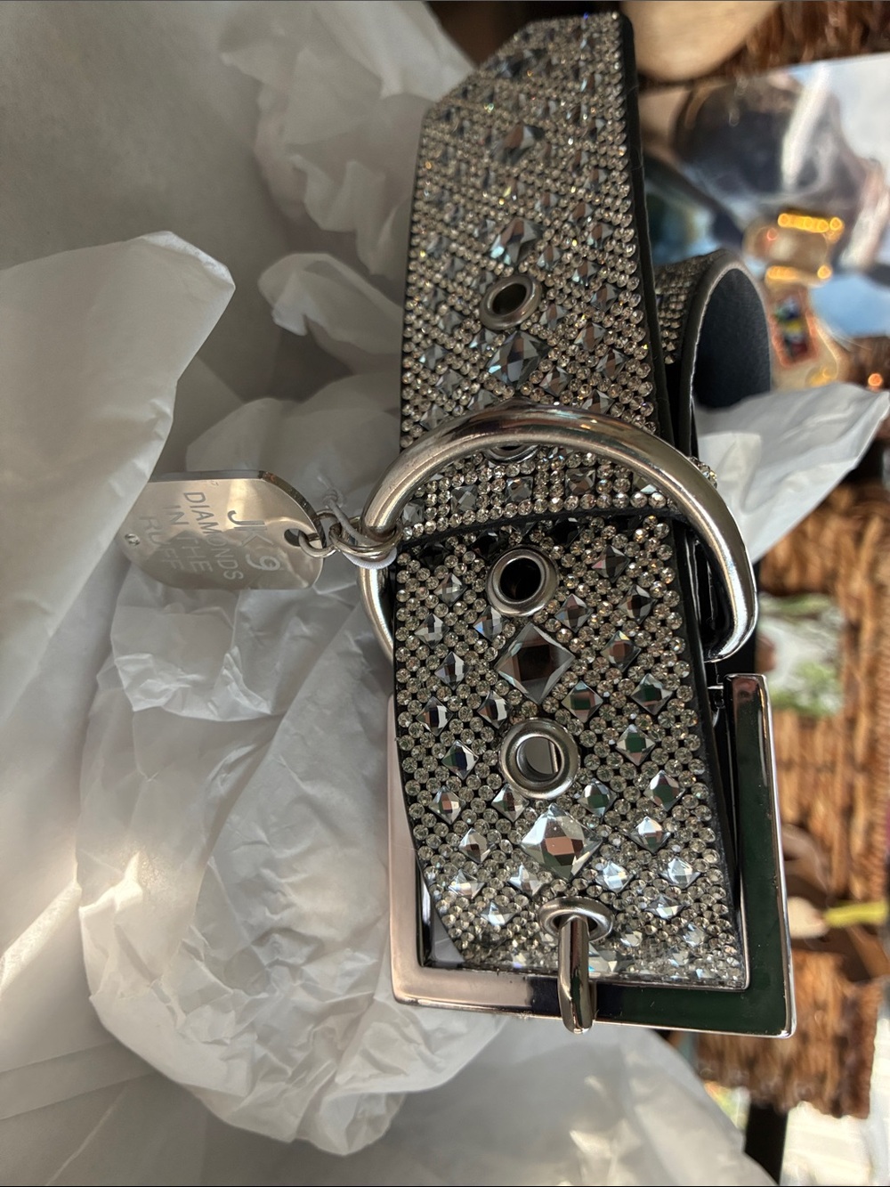 Jacqueline Kent “Diamonds in the Ruff” Sparkling Dog Collar Large - Picture 2 of 7